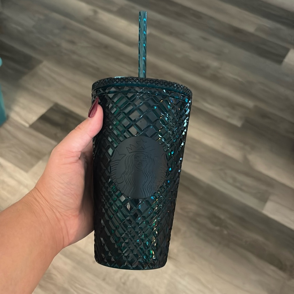 Teal jeweled Starbucks grande tumbler